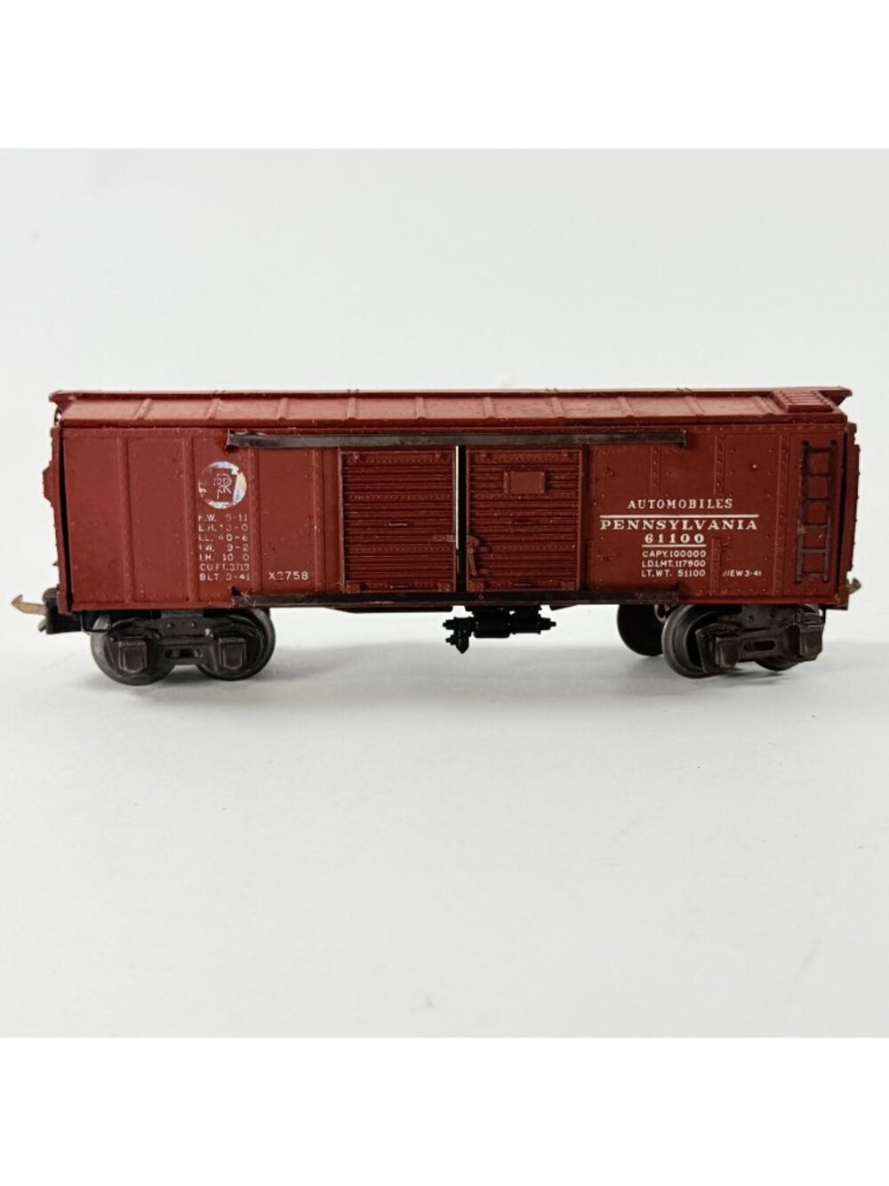 Vintage Lionel X2758 Pennsylvania 61100 Automobile Freight Car O Gauge Postwar